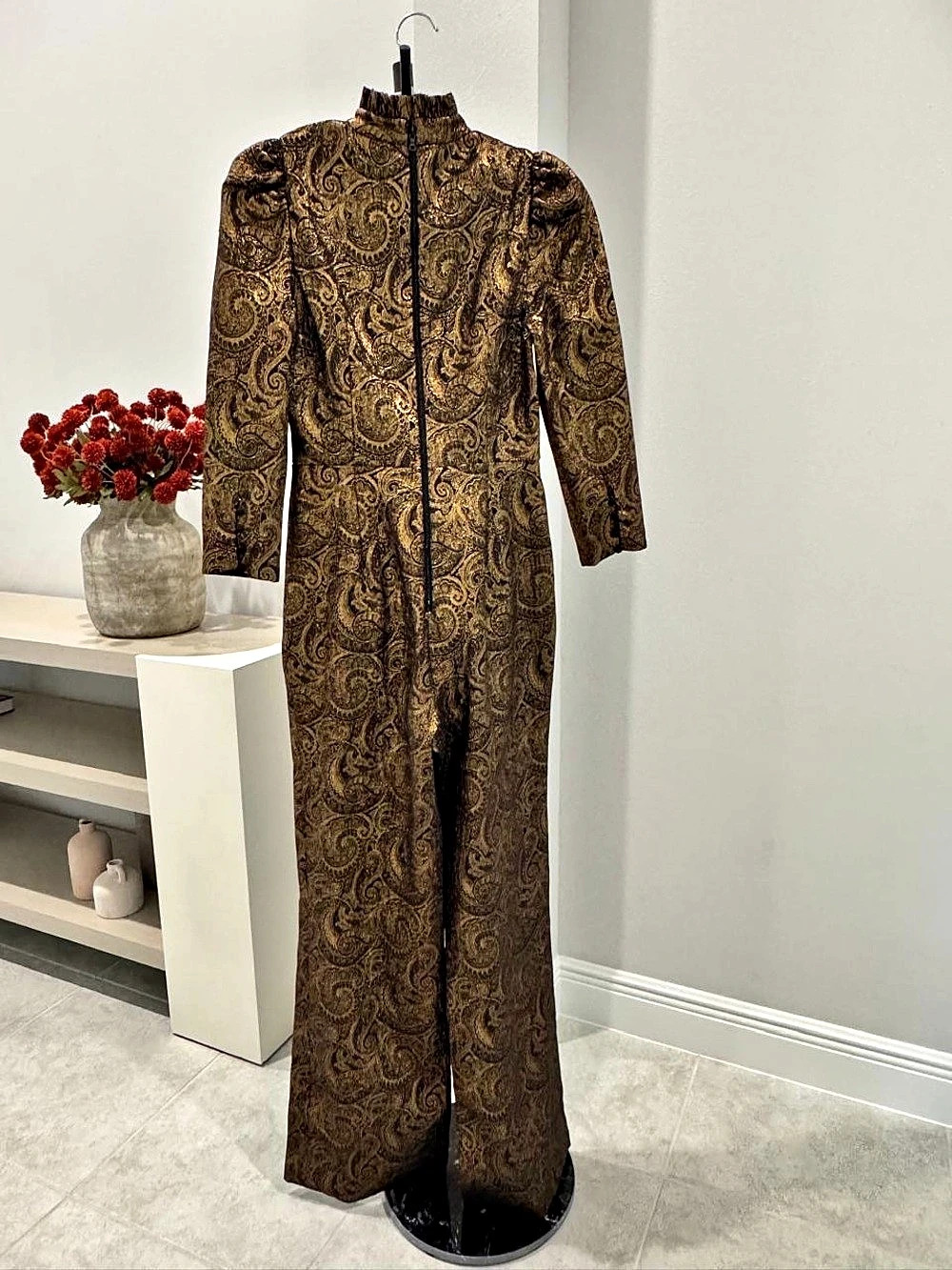 Paisley Jumpsuit in Brown Like New
